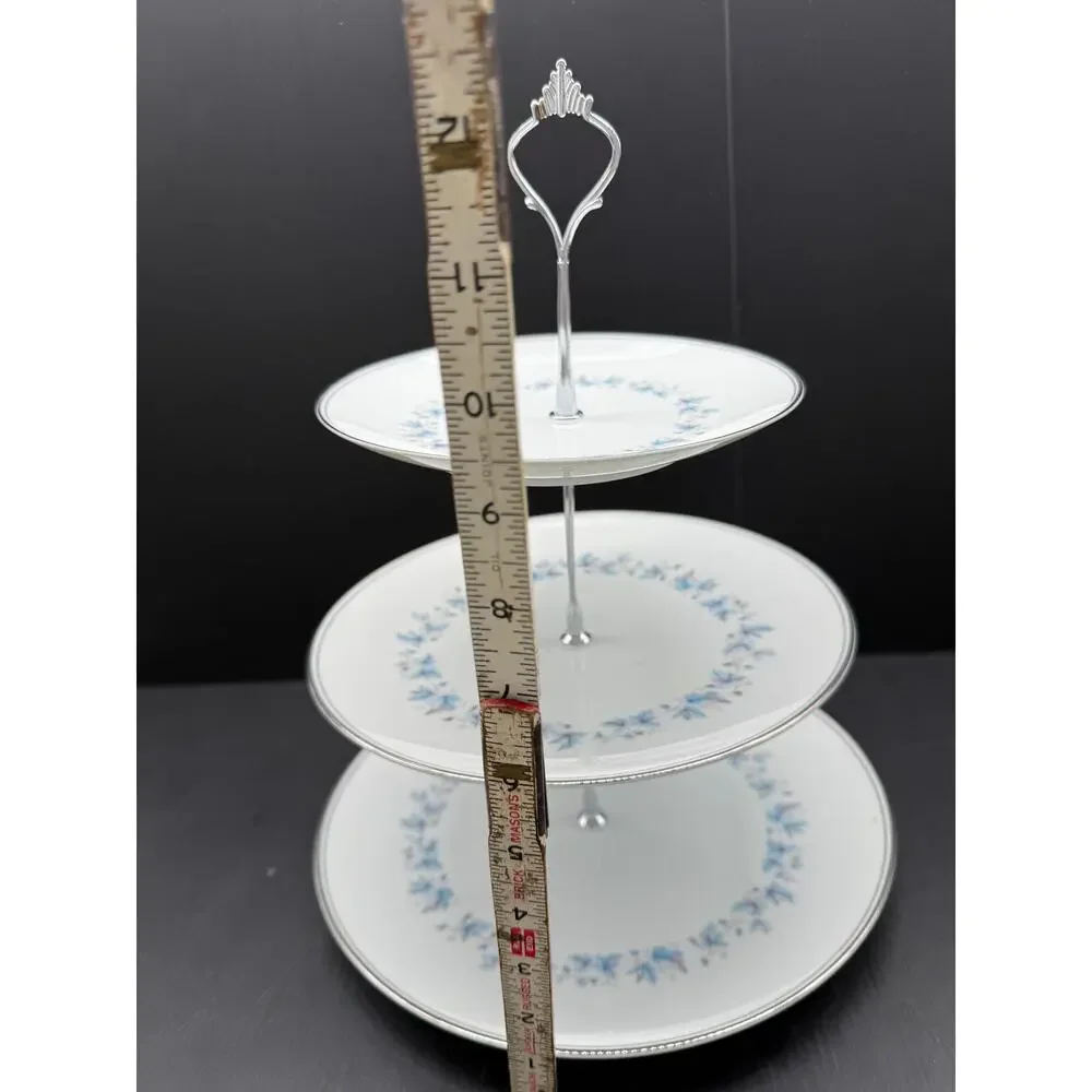Handmade Tiered Tray from Vintage Plates